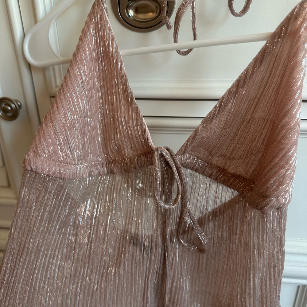 Shimmering Pink Strappy Top